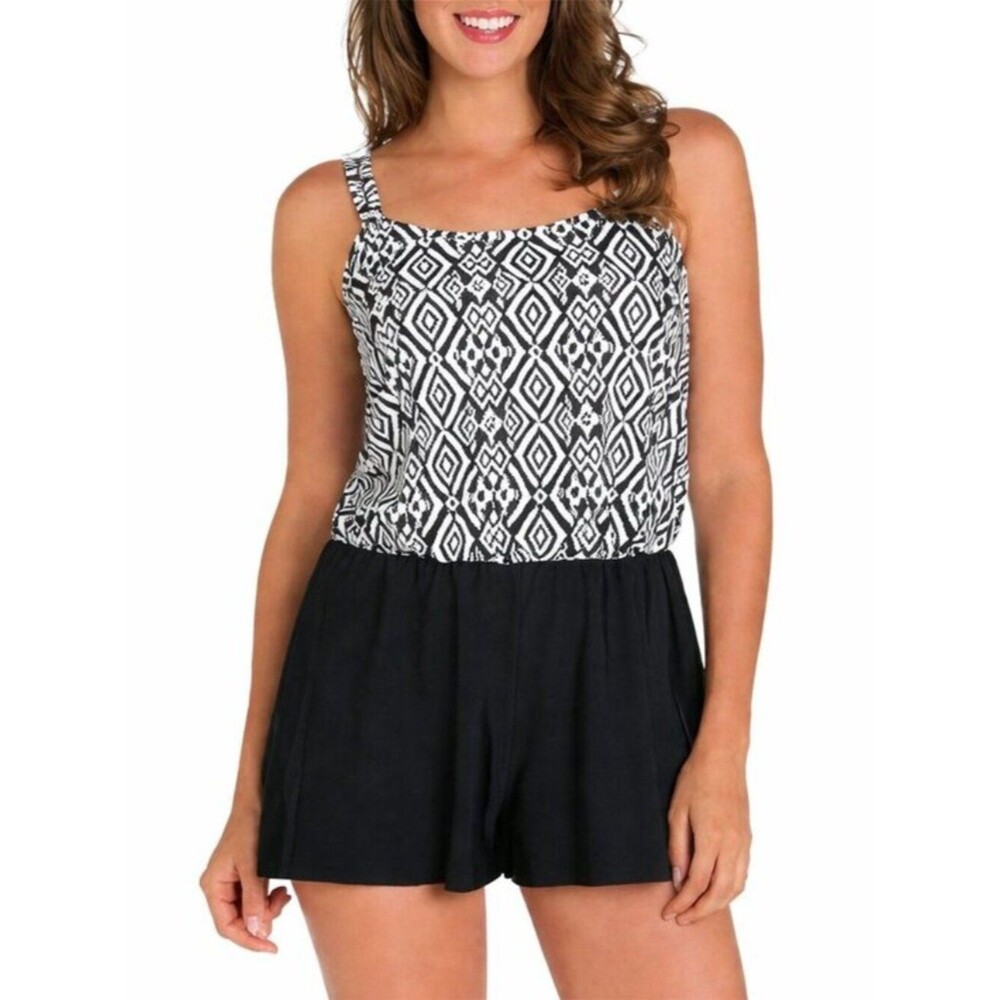Paradise Bay Black & White Swimdress Size 14